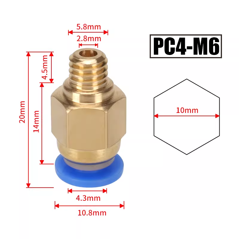 10 قطع/مجموعة موصلات هوائية PC - مراجعة Ptfe Tape Thread وسعره